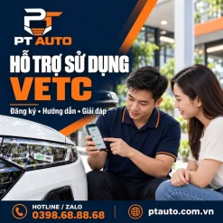 Minh họa PT AUTO dán thẻ VETC tại nhà theo lịch hẹn