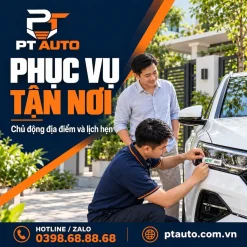 Minh họa thao tác dán thẻ VETC lên đèn ô tô
