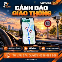 Minh họa cảnh báo tốc độ và camera giao thông trên VIETMAP LIVE.
