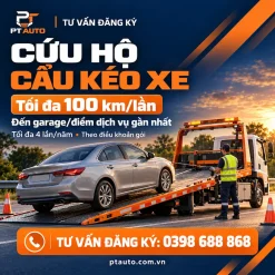 Ô tô được kéo lên sàn xe cứu hộ trong bộ ảnh dịch vụ VETC.