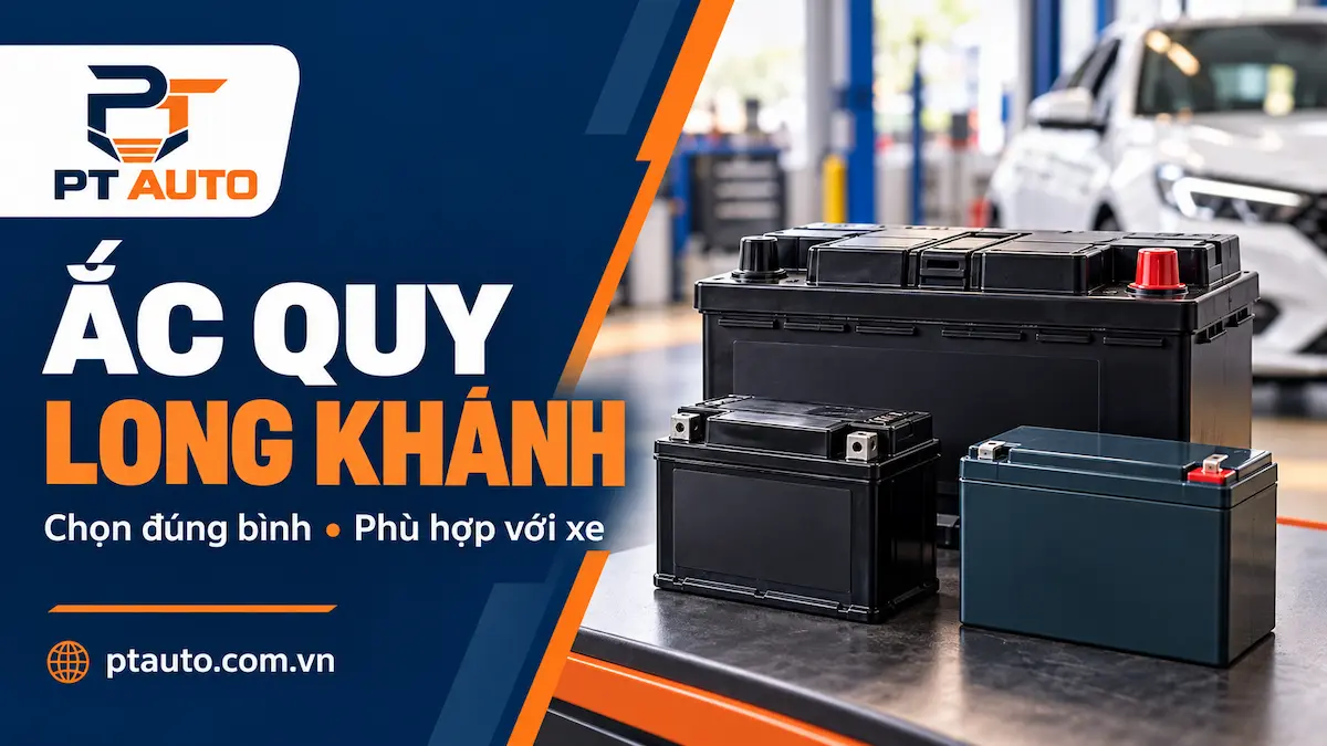 - Ảnh minh họa các loại ắc quy cho bài tư vấn mua ắc quy tại Long Khánh của PT AUTO.